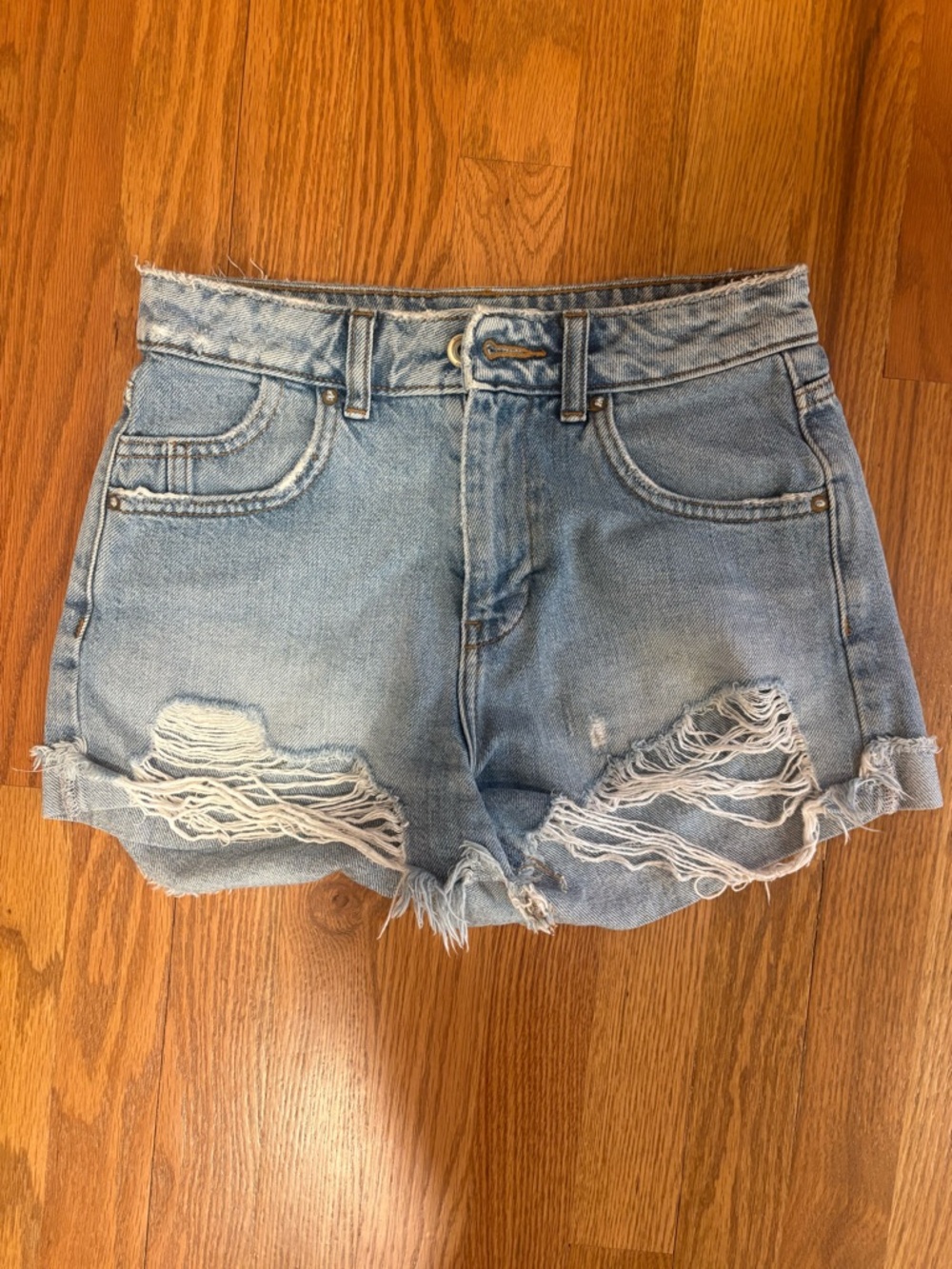 Zara Distressed Denim Shorts